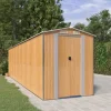 Outlet Haveskur i galvaniseret stål - Rummelig opbevaring | Farve: Lysebrun | Størrelse: 192x772x223 cm Skure, Garager & Carports