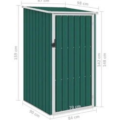 Skure, Garager & Carports^Haveskur i galvaniseret stål - Opbevaringsskur | Farve: Grøn | Størrelse: 87x98x159 cm