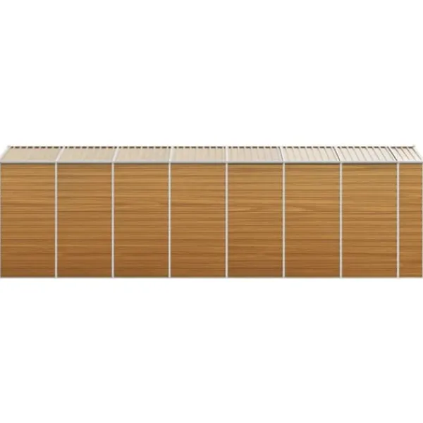 Sale Haveskur i galvaniseret stål - Praktisk opbevaring | Størrelse: 191x640x198 cm | Farve: Lysebrun Skure, Garager & Carports