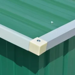 Haveskur i galvaniseret stål - Opbevaring af havemøbler | Farve: Grøn | Størrelse: 257x779x181 cm Skure, Garager & Carports