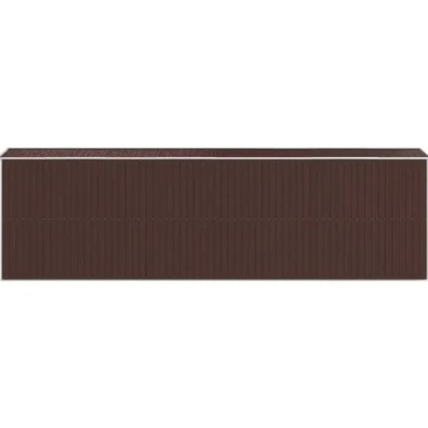Skure, Garager & Carports^Haveskur i galvaniseret stål - Rummelig opbevaring | Farve: Mørkebrun | Størrelse: 192x689x223 cm