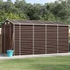 Skure, Garager & Carports^Haveskur i galvaniseret stål - Praktisk og robust opbevaring | Farve: Brun | Størrelse: 191x385x198 cm