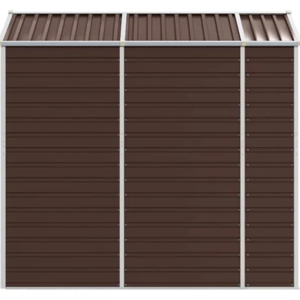 Skure, Garager & Carports^Haveskur i galvaniseret stål - Multifunktionelt udendørs opbevaringsskur | Farve: Brun | Størrelse: 191x215x198 cm