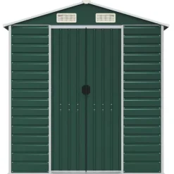 Haveskur i galvaniseret stål - Robuste opbevaringsløsninger | Farve: Grøn | Størrelse: 191x725x198 cm Skure, Garager & Carports