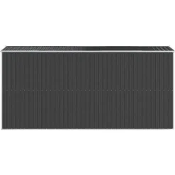 Online Haveskur i galvaniseret stål - Rummeligt opbevaringsskur | Farve: Antracitgrå | Størrelse: 192x440x223 cm Skure, Garager & Carports