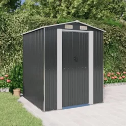 Skure, Garager & Carports^Haveskur i galvaniseret stål - Rummelig opbevaringsløsning | Farve: Antracitgrå | Størrelse: 192x191x223 cm