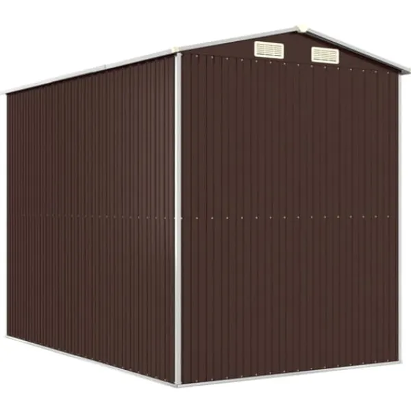 Skure, Garager & Carports^Haveskur i galvaniseret stål - Rummelig opbevaringsløsning | Farve: Mørkebrun | Størrelse: 192x274x223 cm