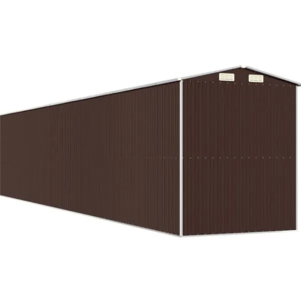 Discount Haveskur i galvaniseret stål - Rummelig opbevaringsløsning | Farve: Mørkebrun | Størrelse: 192x102x223 cm Skure, Garager & Carports