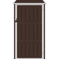 Sale Haveskur i galvaniseret stål - Holdbart opbevaringsskur | Farve: Brun | Størrelse: 87x98x159 cm Skure, Garager & Carports