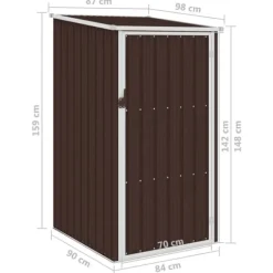 Sale Haveskur i galvaniseret stål - Holdbart opbevaringsskur | Farve: Brun | Størrelse: 87x98x159 cm Skure, Garager & Carports