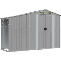 Best Haveskur i galvaniseret stål - Udendørs opbevaringsløsning | Størrelse: 277x192,5x179 cm | Farve: Grå Skure, Garager & Carports