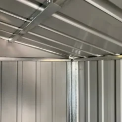 Best Haveskur i galvaniseret stål - Udendørs opbevaringsløsning | Størrelse: 277x192,5x179 cm | Farve: Grå Skure, Garager & Carports