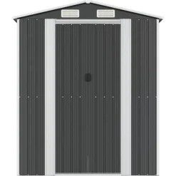 Hot Haveskur i galvaniseret stål - Rummelig opbevaring | Farve: Antracitgrå | Størrelse: 192x523x223 cm Skure, Garager & Carports