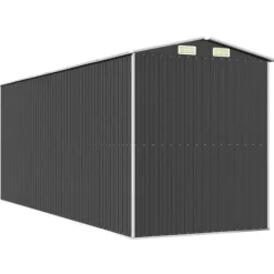 Hot Haveskur i galvaniseret stål - Rummelig opbevaring | Farve: Antracitgrå | Størrelse: 192x523x223 cm Skure, Garager & Carports