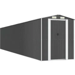 Skure, Garager & Carports^Haveskur i galvaniseret stål - Rummelig opbevaring | Farve: Antracitgrå | Størrelse: 192x102x223 cm