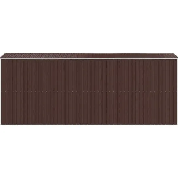 Skure, Garager & Carports^Haveskur i galvaniseret stål - Rummeligt og holdbart | Størrelse: 192x523x223 cm | Farve: Mørkebrun