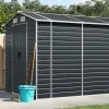 Sale Haveskur i galvaniseret stål - Opbevaring til haveværktøj | Farve: Antracitgrå | Størrelse: 191x470x198 cm Skure, Garager & Carports