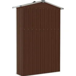 Haveskur i galvaniseret stål - Opbevaringshus | Størrelse: 116x45x175 cm | Farve: Brun Skure, Garager & Carports