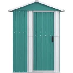 Skure, Garager & Carports^Haveskur i galvaniseret stål - Rummelig opbevaringsløsning | Størrelse: 126x97,5x177 cm | Farve: Grøn