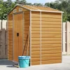 Best Haveskur i galvaniseret stål - Opbevaringsløsning | Farve: Lysebrun | Størrelse: 191x130x198 cm Skure, Garager & Carports