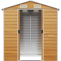 Best Haveskur i galvaniseret stål - Opbevaringsløsning | Farve: Lysebrun | Størrelse: 191x130x198 cm Skure, Garager & Carports