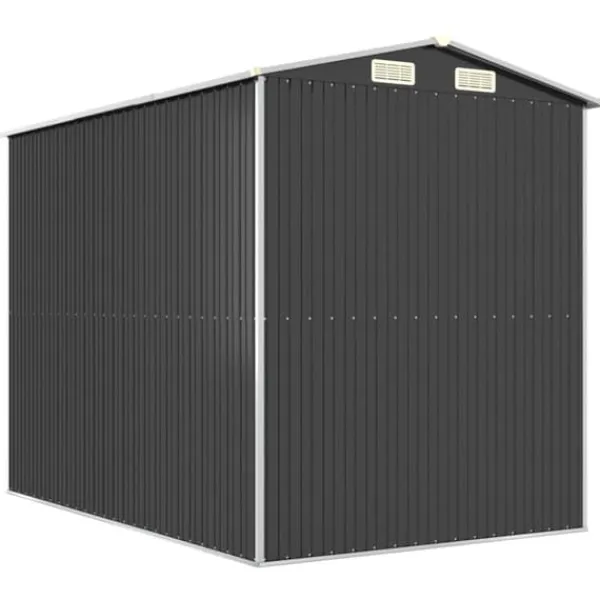 Best Haveskur i galvaniseret stål - Rummelig opbevaring | Farve: Antracitgrå | Størrelse: 192x274x223 cm Skure, Garager & Carports
