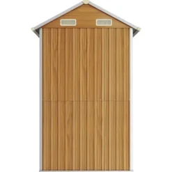 Skure, Garager & Carports^Haveskur i galvaniseret stål - Multifunktionelt opbevaringsrum | Farve: Lysebrun | Størrelse: 192x152,5x237 cm