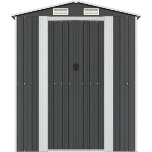 Online Haveskur i galvaniseret stål - Rummelig udendørs opbevaringsløsning | Størrelse: 192x85x223 cm | Farve: Antracitgrå Skure, Garager & Carports