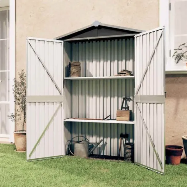Haveskur i galvaniseret stål - Opbevaringsskur | Farve: Antracitgrå | Størrelse: 116x45x175 cm Skure, Garager & Carports