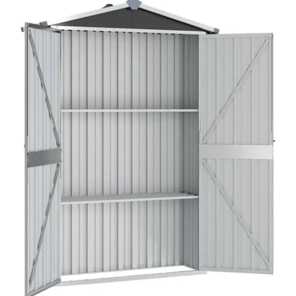 Haveskur i galvaniseret stål - Opbevaringsskur | Farve: Antracitgrå | Størrelse: 116x45x175 cm Skure, Garager & Carports