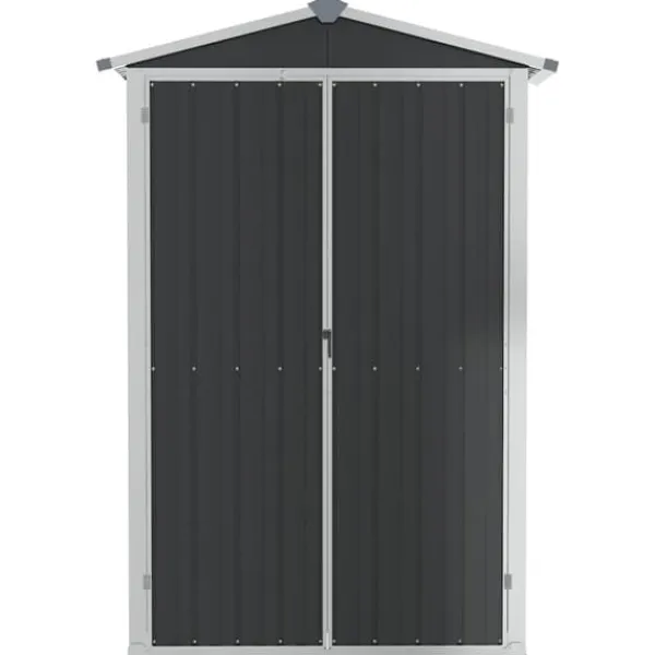 Haveskur i galvaniseret stål - Opbevaringsskur | Farve: Antracitgrå | Størrelse: 116x45x175 cm Skure, Garager & Carports