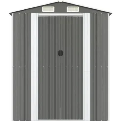 Hot Haveskur i galvaniseret stål - Rummelig opbevaringsløsning | Farve: Lysegrå | Størrelse: 192x357x223 cm Skure, Garager & Carports