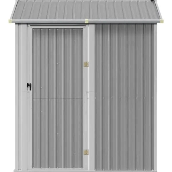 Haveskur i galvaniseret stål - Multifunktionelt opbevaringsskur | Størrelse: 192x152,5x237 cm | Farve: Lysegrå Skure, Garager & Carports
