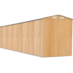 New Haveskur i galvaniseret stål til opbevaring | Størrelse: 192x85.5x223 cm | Farve: Lysebrun Skure, Garager & Carports