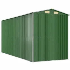 Sale Haveskur i galvaniseret stål - Rummeligt opbevaringsskur | Farve: Grøn | Størrelse: 192x440x223 cm Skure, Garager & Carports