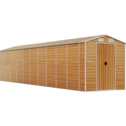 Skure, Garager & Carports^Haveskur i galvaniseret stål - Opbevaring til værktøj | Farve: Lysebrun | Størrelse: 191x89,5x198 cm