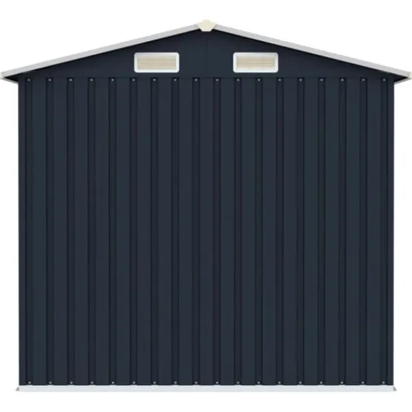 Skure, Garager & Carports^Haveskur i galvaniseret stål - Holdbart opbevaringshus | Farve: Antracitgrå | Størrelse: 205x129x183 cm
