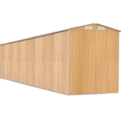 Skure, Garager & Carports^Haveskur i galvaniseret stål - Udendørs opbevaring | Farve: Lysebrun | Størrelse: 192x938x223 cm