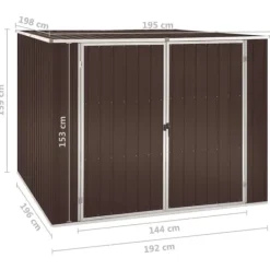 New Haveskur i galvaniseret stål - Robust opbevaring til haven | Størrelse: 195x198x159 cm | Farve: Brun Skure, Garager & Carports
