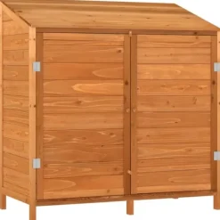 Skure, Garager & Carports^Haveskur i massivt fyrretræ - Opbevaringsskur til haven | Farve: Brun | Størrelse: 102x52x112 cm