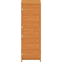 Haveskur i massivt grantræ - Opbevaringsskur til haveredskaber | Farve: Brun | Størrelse: 55x52x174,5 cm Skure, Garager & Carports