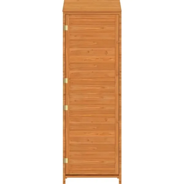 Haveskur i massivt grantræ - Opbevaringsskur til haveredskaber | Farve: Brun | Størrelse: 55x52x174,5 cm Skure, Garager & Carports