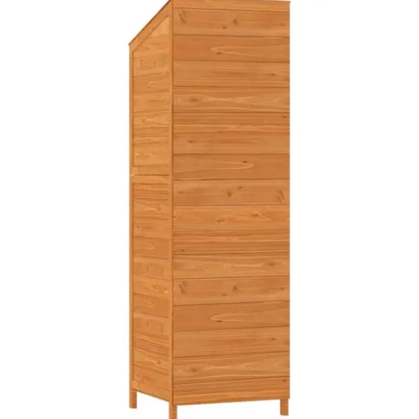 Haveskur i massivt grantræ - Opbevaringsskur til haveredskaber | Farve: Brun | Størrelse: 55x52x174,5 cm Skure, Garager & Carports