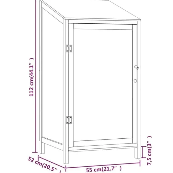 Best Haveskur i massivt grantræ - Robust opbevaring til haven | Størrelse: 55x52x112 cm Skure, Garager & Carports