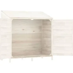 Outlet Haveskur i massivt grantræ - Ideel opbevaring til haveredskaber | Størrelse: 102x52x112 cm | Farve: Hvid Skure, Garager & Carports