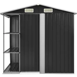 Clearance Haveskur med reol 205x130x183 cm jern antracitgrå - Haveskur - Haveskure - Home & Living Skure, Garager & Carports