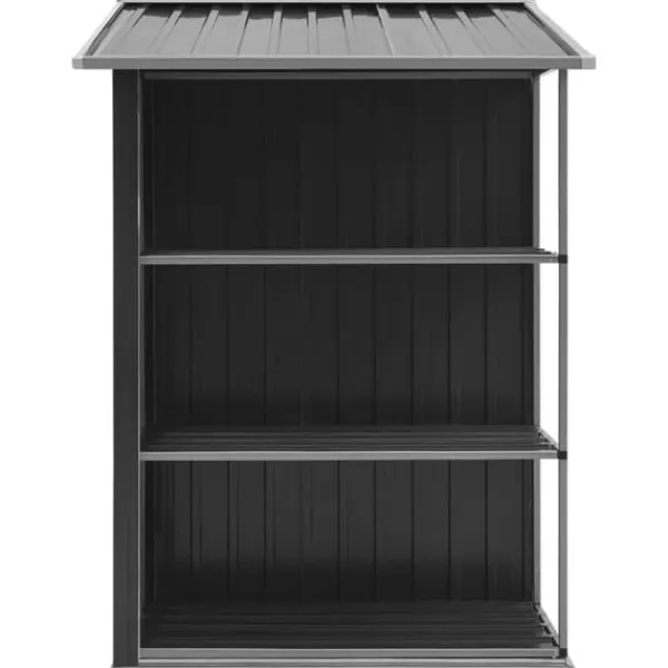 Clearance Haveskur med reol 205x130x183 cm jern antracitgrå - Haveskur - Haveskure - Home & Living Skure, Garager & Carports