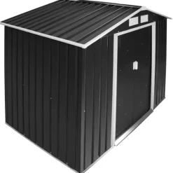 Outlet Haveskur med sadeltag - grå/hvid Skure, Garager & Carports