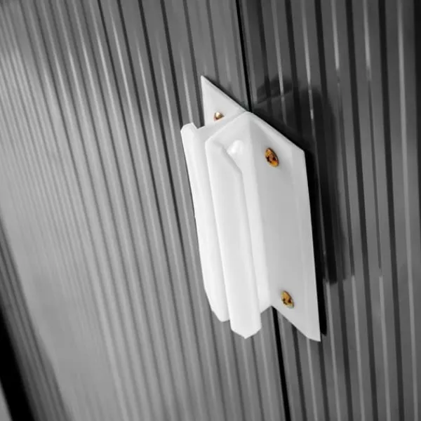 Outlet Haveskur med sadeltag - grå/hvid Skure, Garager & Carports