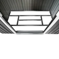 Outlet Haveskur med sadeltag - grå/hvid Skure, Garager & Carports